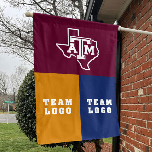 Aggies vs Custom Team House Divided Flag, NCAA Split Flag Aggies vs Custom Team House Divided Flag, NCAA Split Flag