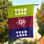 Aggies vs Custom Team House Divided Flag, NCAA Team Flag