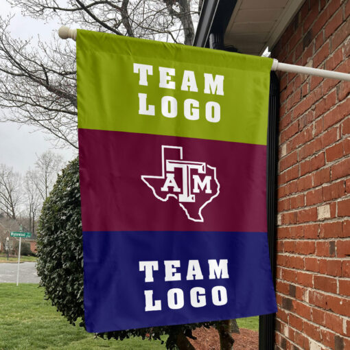 Aggies vs Custom Team House Divided Flag, NCAA Team Flag Aggies vs Custom Team House Divided Flag, NCAA Team Flag