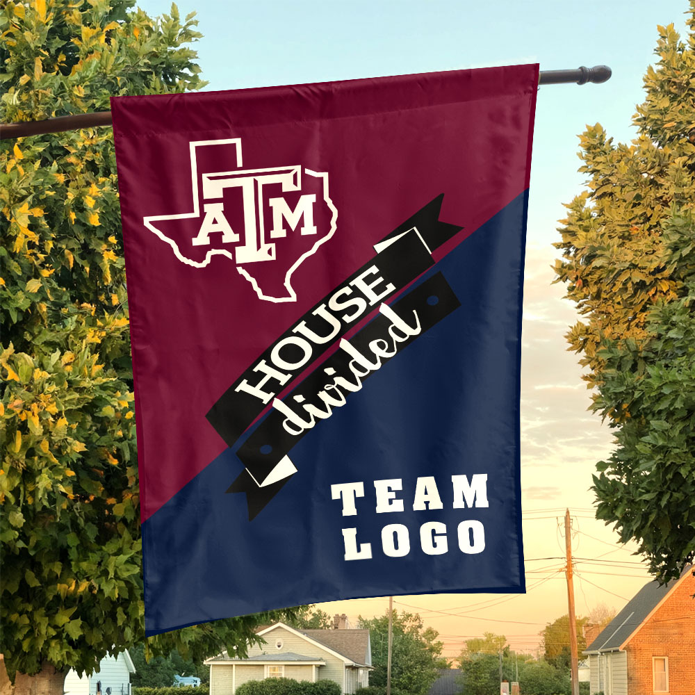Aggies vs Custom Team House Divided Flag, NCAA Two Team Flag Aggies vs Custom Team House Divided Flag, NCAA Two Team Flag