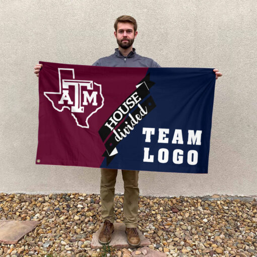 Aggies vs Custom Team House Divided Flag, NCAA Two Team Flag Aggies vs Custom Team House Divided Flag, NCAA Two Team Flag