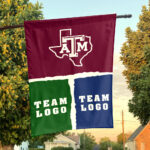 Aggies vs Custom Team House Divided Flag, Personalized College Flag
