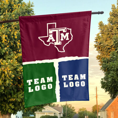 Aggies vs Custom Team House Divided Flag, Personalized College Flag