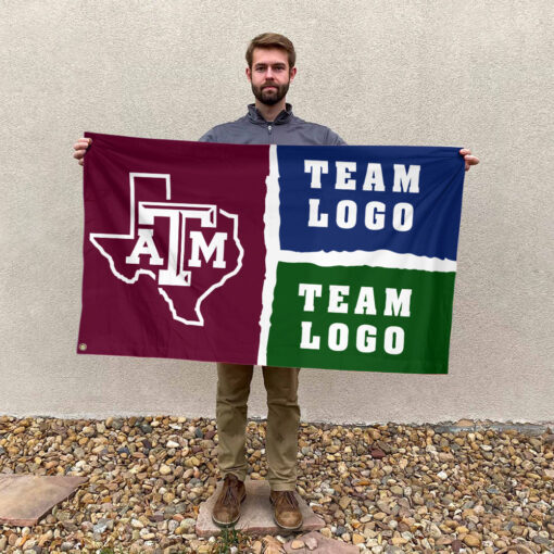 Aggies vs Custom Team House Divided Flag, Personalized College Flag Aggies vs Custom Team House Divided Flag, Personalized College Flag