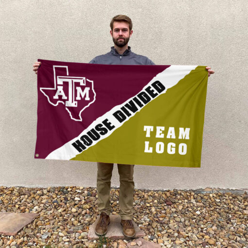 Aggies vs Custom Team House Divided Flag, Personalized Game Day Flag Aggies vs Custom Team House Divided Flag, Personalized Game Day Flag
