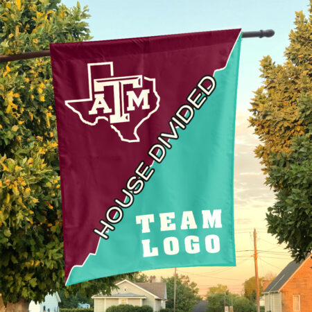 Aggies vs Custom Team House Divided Flag, Personalized House Flag