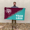 Aggies vs Custom Team House Divided Flag, Personalized House Flag 2 Aggies vs Custom Team House Divided Flag, Personalized House Flag