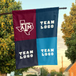 Aggies vs Custom Team House Divided Flag, Personalized NCAA Flag