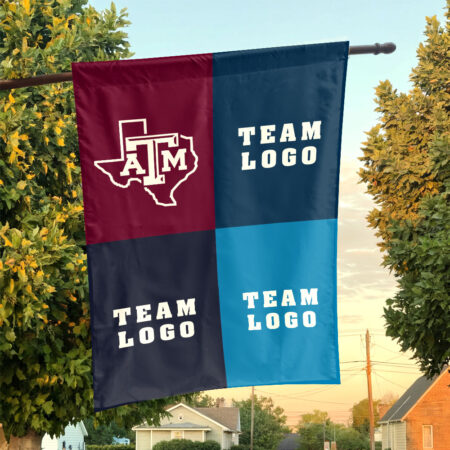 Aggies vs Custom Team House Divided Flag, Personalized NCAA Flag