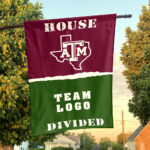 Aggies vs Custom Team House Divided Flag, Personalized Rival Flag
