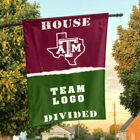 Aggies vs Custom Team House Divided Flag, Personalized Rival Flag