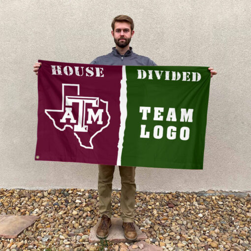 Aggies vs Custom Team House Divided Flag, Personalized Rival Flag Aggies vs Custom Team House Divided Flag, Personalized Rival Flag
