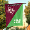 Aggies vs Custom Team House Divided Flag, Personalized Spirit Flag