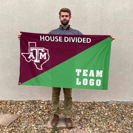 Aggies vs Custom Team House Divided Flag, Personalized Spirit Flag Aggies vs Custom Team House Divided Flag, Personalized Spirit Flag
