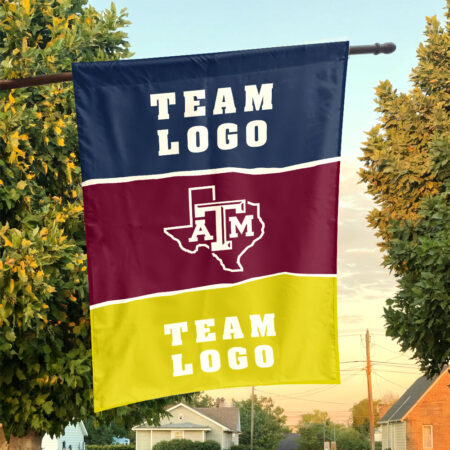 Aggies vs Custom Team House Divided Flag, Personalized Split Flag