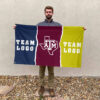 Aggies vs Custom Team House Divided Flag, Personalized Split Flag 2 Aggies vs Custom Team House Divided Flag, Personalized Split Flag