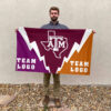 Aggies vs Custom Team House Divided Flag, Personalized Team Flag 2 Aggies vs Custom Team House Divided Flag, Personalized Team Flag