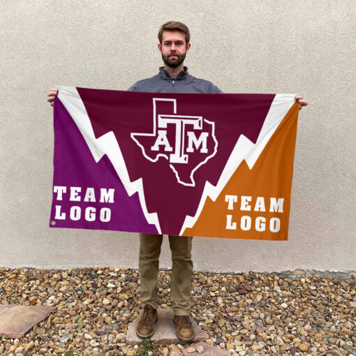 Aggies vs Custom Team House Divided Flag, Personalized Team Flag Aggies vs Custom Team House Divided Flag, Personalized Team Flag