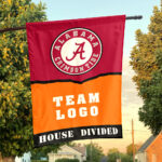 Alabama vs Custom Team House Divided Flag, Custom Game Day Flag