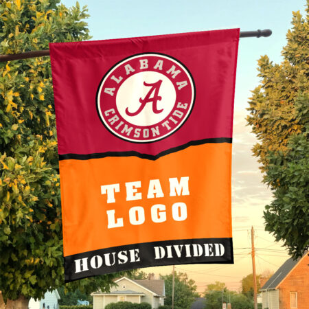 Alabama vs Custom Team House Divided Flag, Custom Game Day Flag