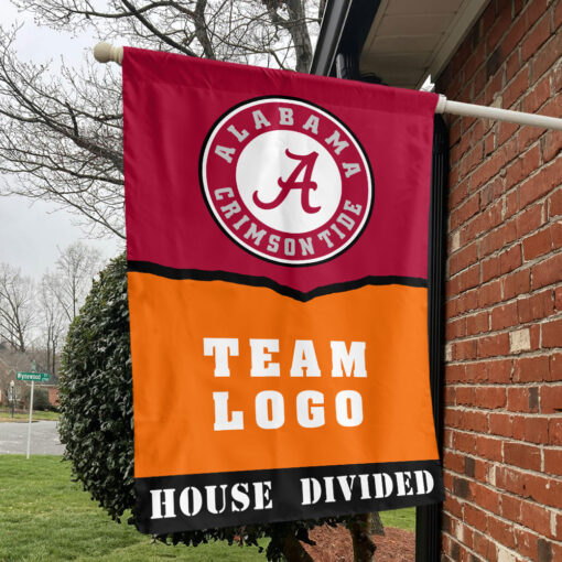 Alabama vs Custom Team House Divided Flag, Custom Game Day Flag Alabama vs Custom Team House Divided Flag, Custom Game Day Flag