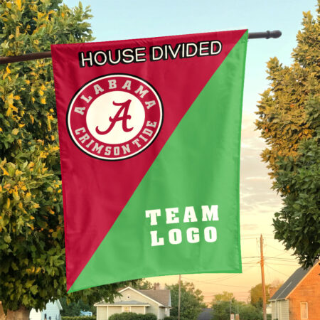 Alabama vs Custom Team House Divided Flag, Custom NCAA Flag Alabama vs Custom Team House Divided Flag, Custom NCAA Flag