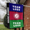 Alabama vs Custom Team House Divided Flag, Custom NCAA Split Team Flag 1 Alabama vs Custom Team House Divided Flag, Custom NCAA Split Team Flag