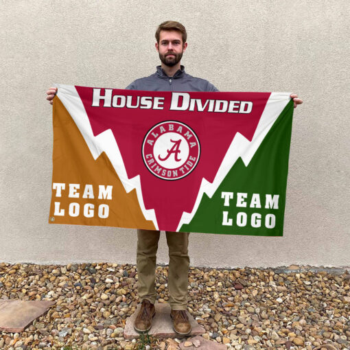 Alabama vs Custom Team House Divided Flag, Custom Rival Flag Alabama vs Custom Team House Divided Flag, Custom Rival Flag