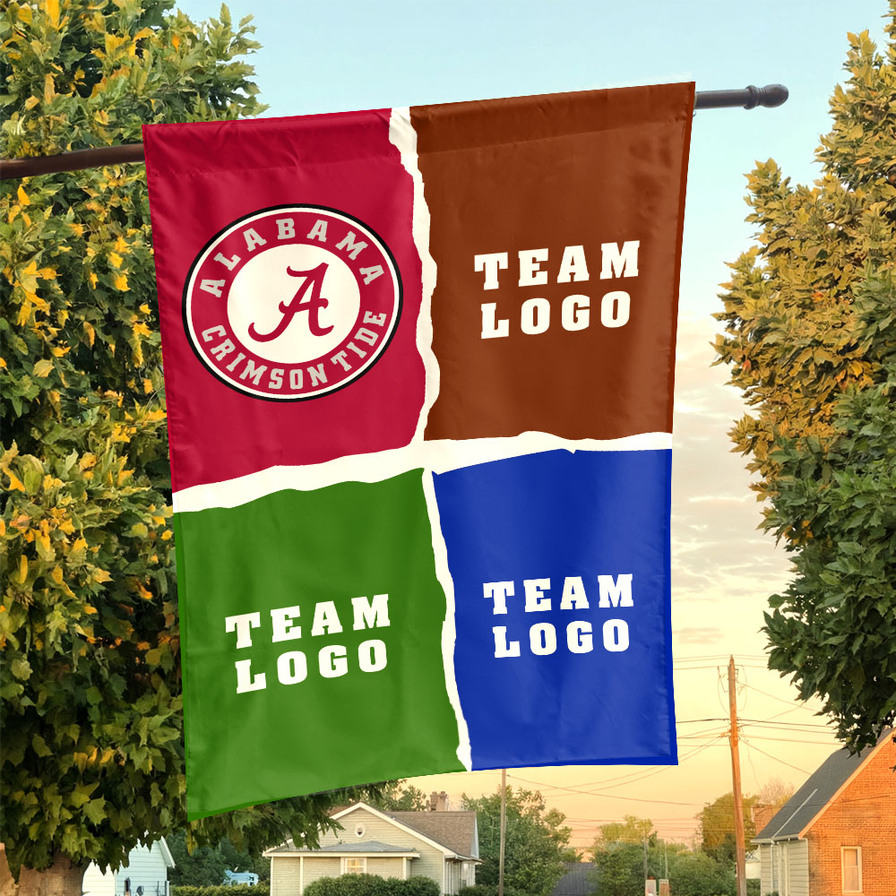 Alabama vs Custom Team House Divided Flag, Custom Rivalry Flag Alabama vs Custom Team House Divided Flag, Custom Rivalry Flag
