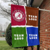 Alabama vs Custom Team House Divided Flag, Custom Rivalry Flag 1 Alabama vs Custom Team House Divided Flag, Custom Rivalry Flag