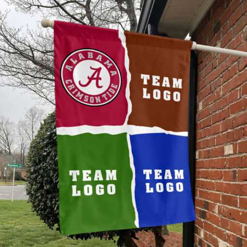 Alabama vs Custom Team House Divided Flag, Custom Rivalry Flag Alabama vs Custom Team House Divided Flag, Custom Rivalry Flag