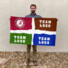 Alabama vs Custom Team House Divided Flag, Custom Rivalry Flag 2 Alabama vs Custom Team House Divided Flag, Custom Rivalry Flag