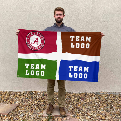 Alabama vs Custom Team House Divided Flag, Custom Rivalry Flag Alabama vs Custom Team House Divided Flag, Custom Rivalry Flag