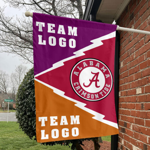 Alabama vs Custom Team House Divided Flag, Custom Split Flag Alabama vs Custom Team House Divided Flag, Custom Split Flag