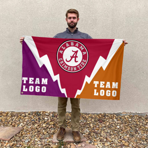 Alabama vs Custom Team House Divided Flag, Custom Split Flag Alabama vs Custom Team House Divided Flag, Custom Split Flag