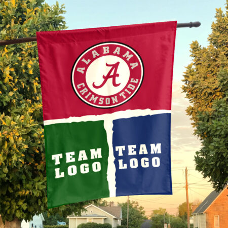 Alabama vs Custom Team House Divided Flag, NCAA College Flag Alabama vs Custom Team House Divided Flag, NCAA College Flag