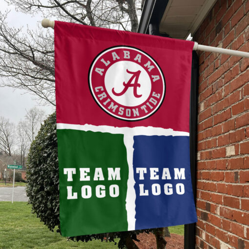 Alabama vs Custom Team House Divided Flag, NCAA College Flag Alabama vs Custom Team House Divided Flag, NCAA College Flag