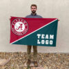 Alabama vs Custom Team House Divided Flag, NCAA College Rivalry Flag 2 Alabama vs Custom Team House Divided Flag, NCAA College Rivalry Flag