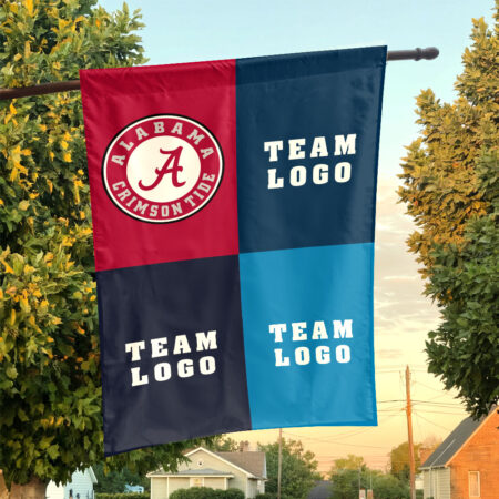 Alabama vs Custom Team House Divided Flag, NCAA Custom Flag Alabama vs Custom Team House Divided Flag, NCAA Custom Flag