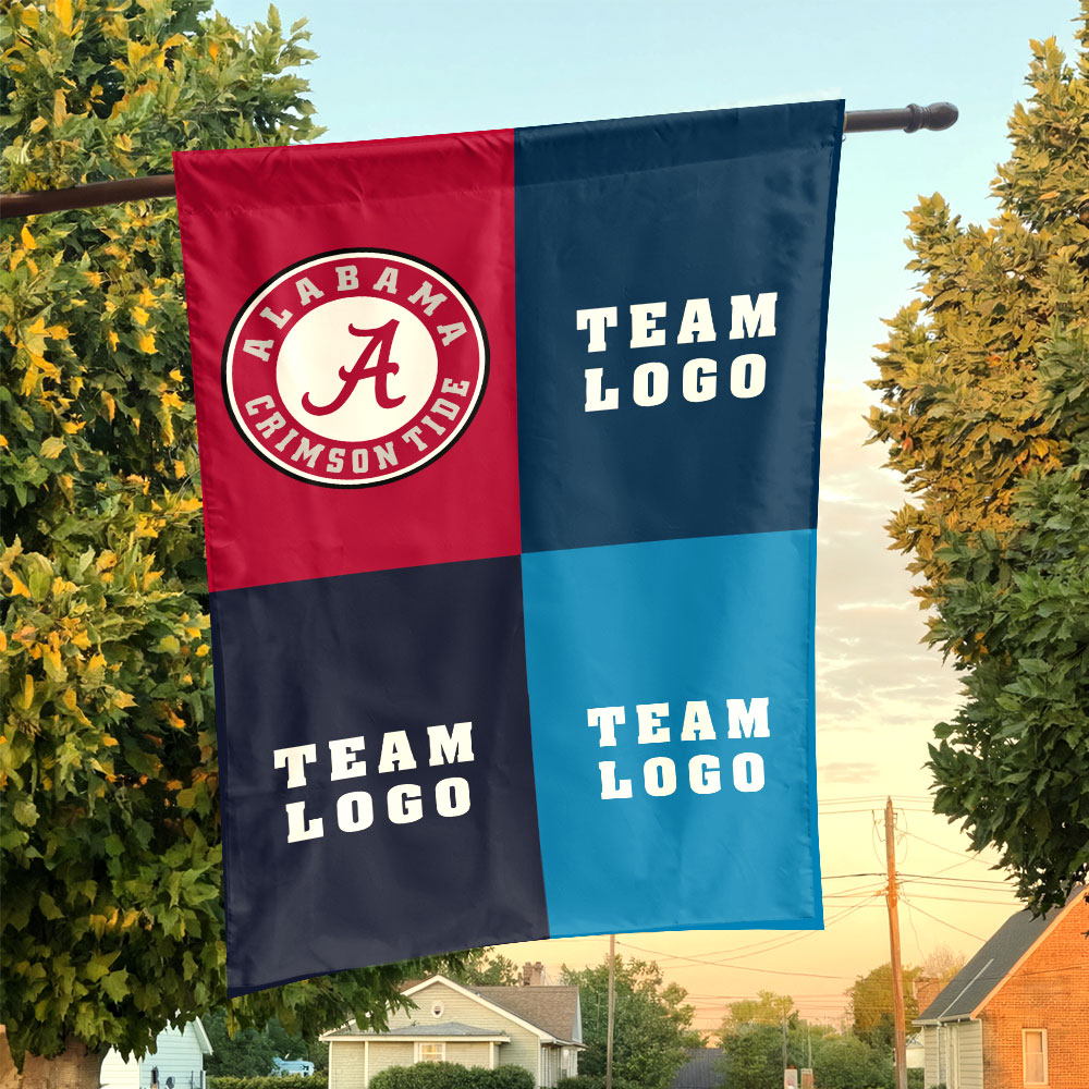 Alabama vs Custom Team House Divided Flag, NCAA Custom Flag Alabama vs Custom Team House Divided Flag, NCAA Custom Flag