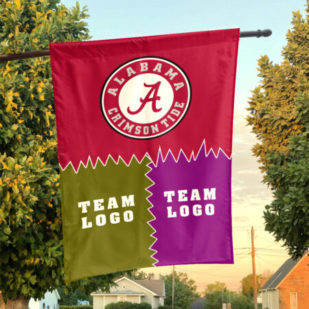 Alabama vs Custom Team House Divided Flag, NCAA Game Day Flag