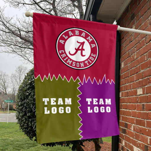 Alabama vs Custom Team House Divided Flag, NCAA Game Day Flag Alabama vs Custom Team House Divided Flag, NCAA Game Day Flag