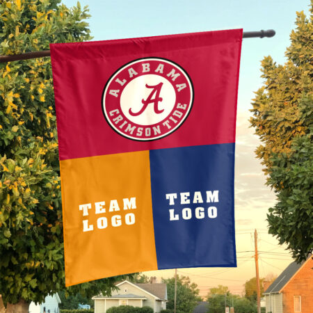 Alabama vs Custom Team House Divided Flag, NCAA House Flag Alabama vs Custom Team House Divided Flag, NCAA House Flag