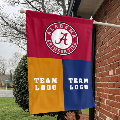 Alabama vs Custom Team House Divided Flag, NCAA House Flag Alabama vs Custom Team House Divided Flag, NCAA House Flag