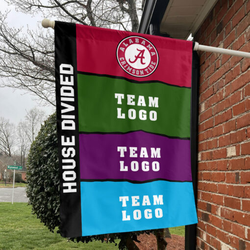 Alabama vs Custom Team House Divided Flag, NCAA Rival Flag Alabama vs Custom Team House Divided Flag, NCAA Rival Flag