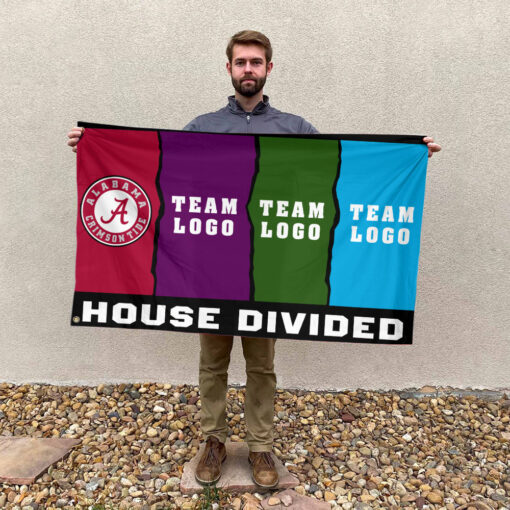 Alabama vs Custom Team House Divided Flag, NCAA Rival Flag Alabama vs Custom Team House Divided Flag, NCAA Rival Flag