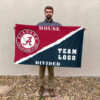 Alabama vs Custom Team House Divided Flag, NCAA Rivalry Flag 2 Alabama vs Custom Team House Divided Flag, NCAA Rivalry Flag