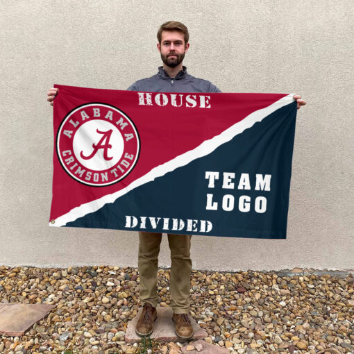 Alabama vs Custom Team House Divided Flag, NCAA Rivalry Flag Alabama vs Custom Team House Divided Flag, NCAA Rivalry Flag