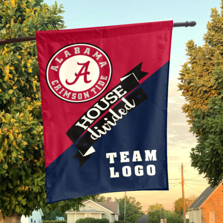 Alabama vs Custom Team House Divided Flag, NCAA Split Flag Alabama vs Custom Team House Divided Flag, NCAA Split Flag