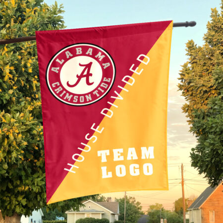 Alabama vs Custom Team House Divided Flag, NCAA Team Flag Alabama vs Custom Team House Divided Flag, NCAA Team Flag
